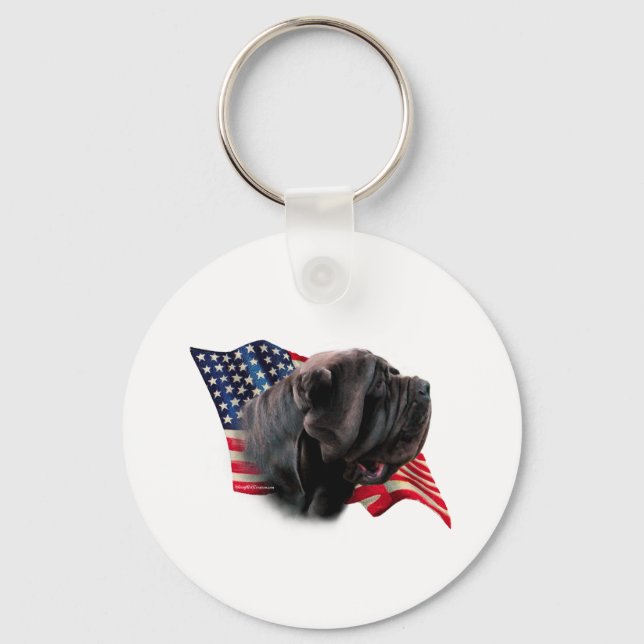 Neapolitan Mastiff Flag Key Ring (Front)