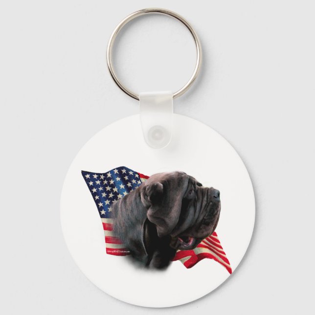 Neapolitan Mastiff Flag Key Ring (Front)