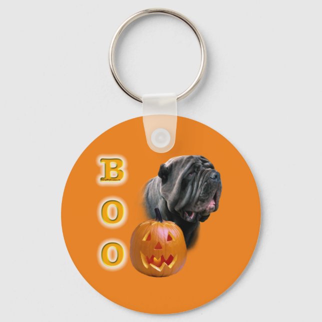 Neapolitan Mastiff Halloween BOO Key Ring (Front)