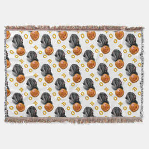 Neapolitan Mastiff Halloween BOO Throw Blanket