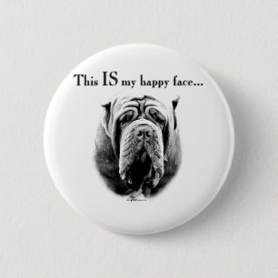 Neapolitan Mastiff Happy Face - Button