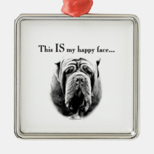 Neapolitan Mastiff Happy Face  Metal Tree Decoration