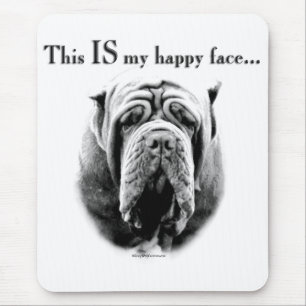 Neapolitan Mastiff Happy Face Mouse Mat