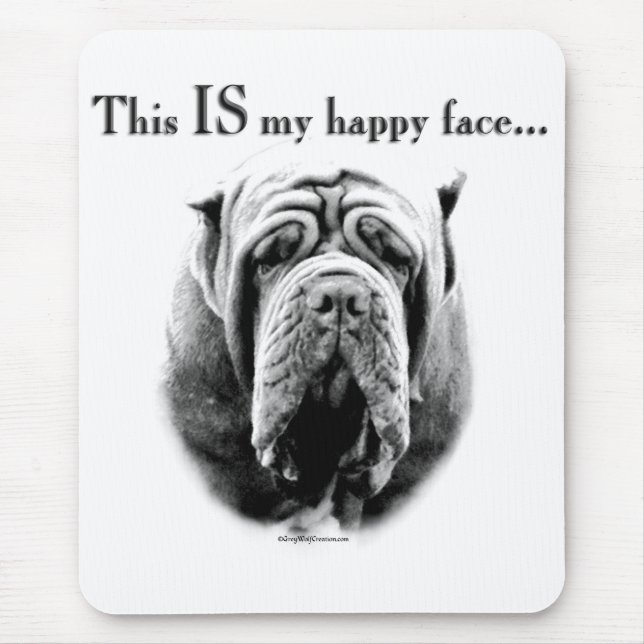 Neapolitan Mastiff Happy Face Mouse Mat (Front)