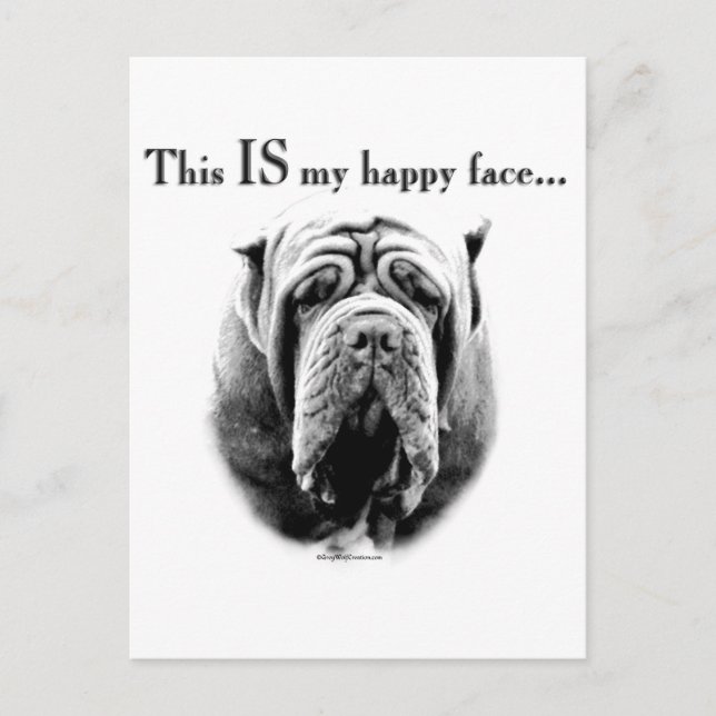 Neapolitan Mastiff Happy Face Postcard (Front)
