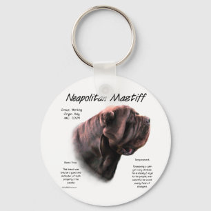 Neapolitan Mastiff (mahogany) History Design Key Ring