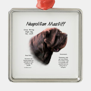 Neapolitan Mastiff (mahogany) History Design Metal Tree Decoration