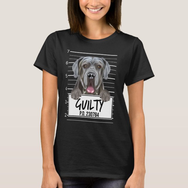 Neapolitan Mastiff Mugshot Guilty Dog T-Shirt (Front)