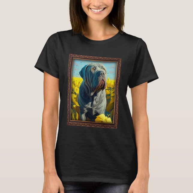 Neapolitan Mastiff Painting Sunflower Flower Mum W T-Shirt (Front)