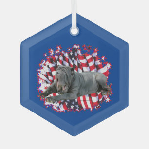 Neapolitan Mastiff Patriot Glass Tree Decoration