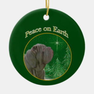 Neapolitan Mastiff Peace Ceramic Tree Decoration