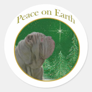 Neapolitan Mastiff Peace Classic Round Sticker