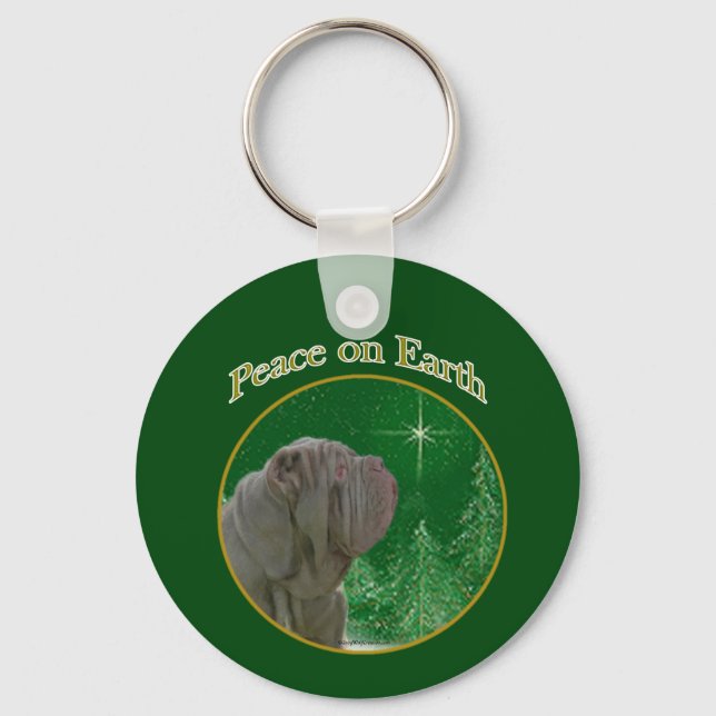 Neapolitan Mastiff Peace Key Ring (Front)