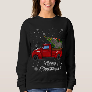 Neapolitan mastiff Riding Red Truck Merry Xmas Tre Sweatshirt