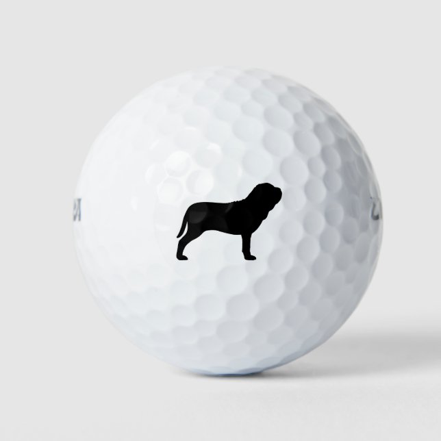 Neapolitan Mastiff Silhouette Golf Balls (Front)