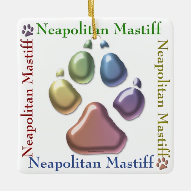 Neapolitan Mastiff Square Ceramic Ornament (Front)