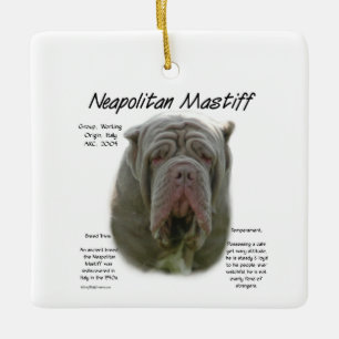 Neapolitan Mastiff (tawny) History Design Ceramic Ornament