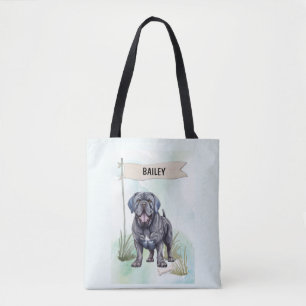 Neapolitan Mastiff Watercolor Personalised Dog Tote Bag
