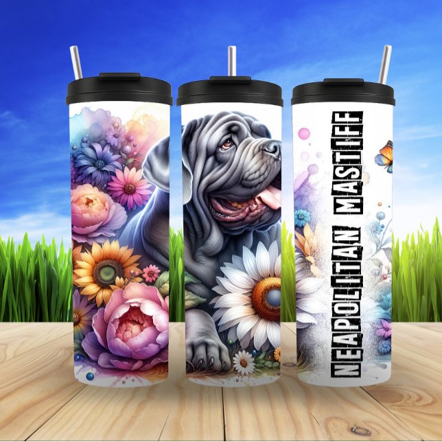 Neapolitan Mastiff's Gentle Bloom Thermal Tumbler (Creator Uploaded)