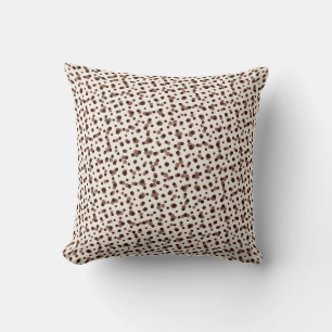 Neapolitan Mini Dots-3-Brown-White-Sq Throw Pillow