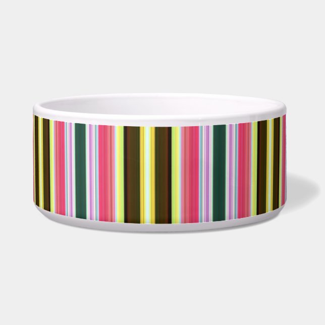 neapolitan stripes cat food bowl (Front)