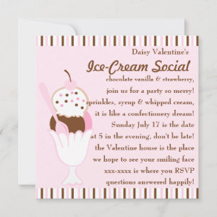 Neapolitan  Sundae Invitation