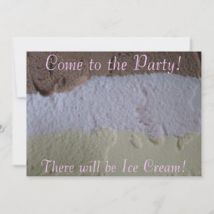 Neapolitan "There Will Be Ice Cream" Party Invite