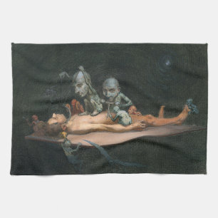 Near Death Experience Seeing Evil Demonic Spirits Tea Towel