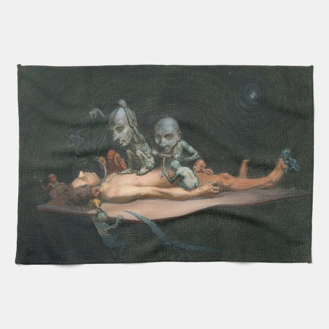 Near Death Experience Seeing Evil Demonic Spirits Tea Towel (Horizontal)
