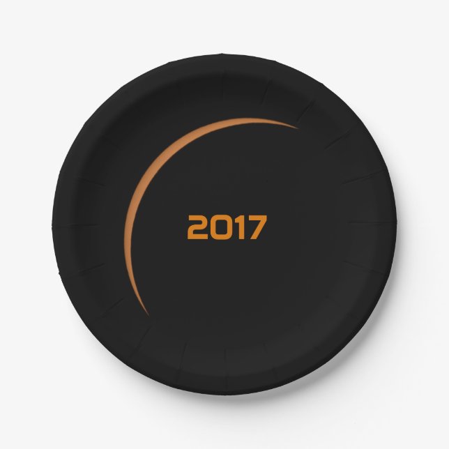 Near Maximum 2017 Partial Solar Eclipse Paper Plate (Front)