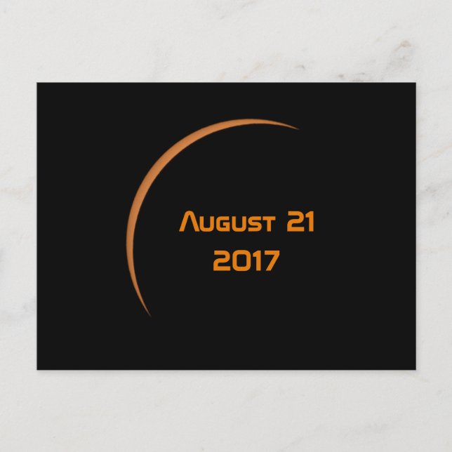 Near Maximum August 21, 2017 Partial Solar Eclipse Postcard (Front)
