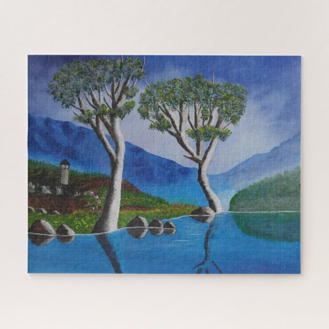 Near the DMZ Korea River Lookout Tower  Jigsaw Puzzle (Horizontal)