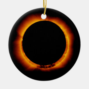 Near Total Solar Eclipse Ceramic Tree Decoration
