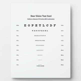 Near Vision Test Card Visual Acuity Exam Plaque