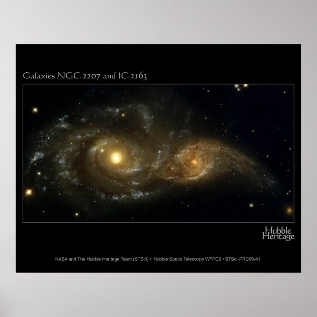Nearly Colliding Galaxies Hubble Telescope Poster (Front)