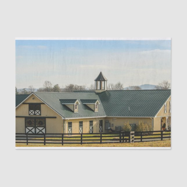 Neat as a Pin Horse Barn and Stable Tissue Paper (Front)