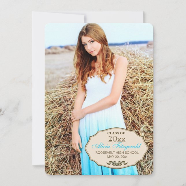 Neat Little Bow Photo Graduation Invitation (Front)