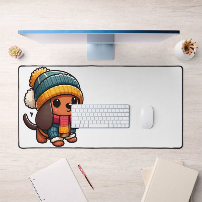 Neat Simple Sticker Emoji cute pretty animal compa Desk Mat (Office 1)