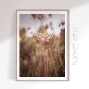 Neatral warm fall wildflower farmhouse wall art