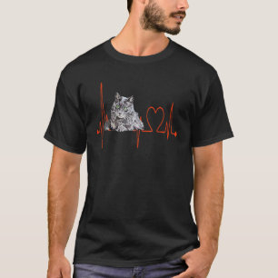 Nebelung Cat Heartbeat EKG I Love My Cat T-Shirt