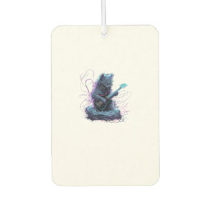 Nebelung Cat Playing Electric Guitar Rock T-Shirt Car Air Freshener