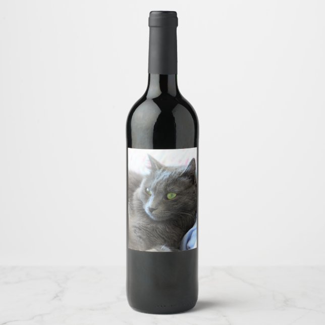 Nebelung cat wine label (Front)