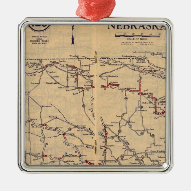 Nebraska 2 metal tree decoration (Front)