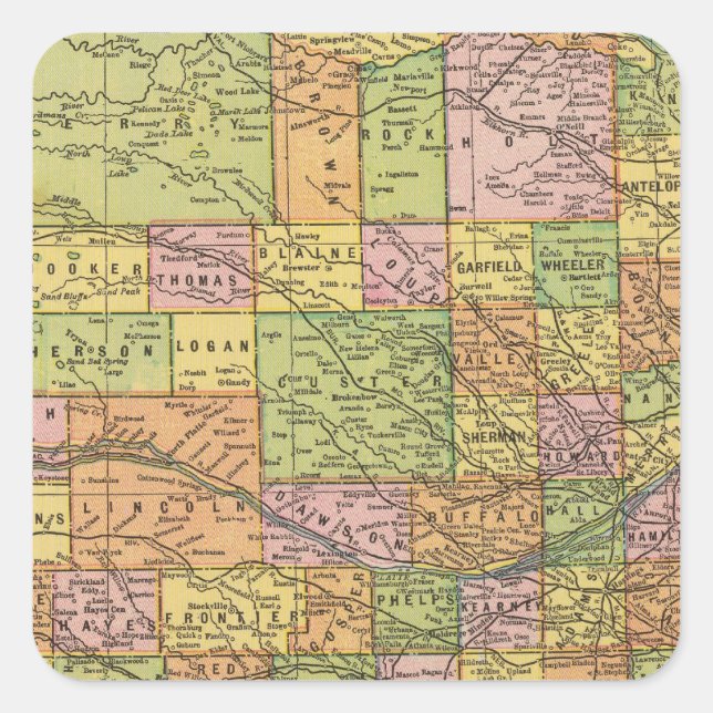 Nebraska 2 square sticker (Front)