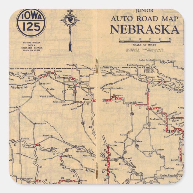 Nebraska 2 square sticker (Front)