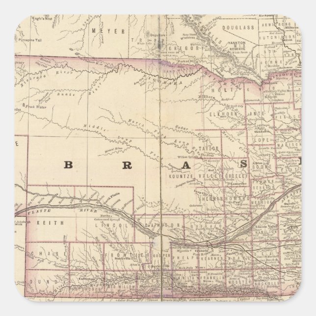 Nebraska 5 square sticker (Front)