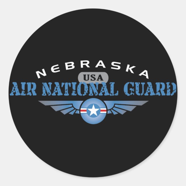 Nebraska Air National Guard Classic Round Sticker (Front)