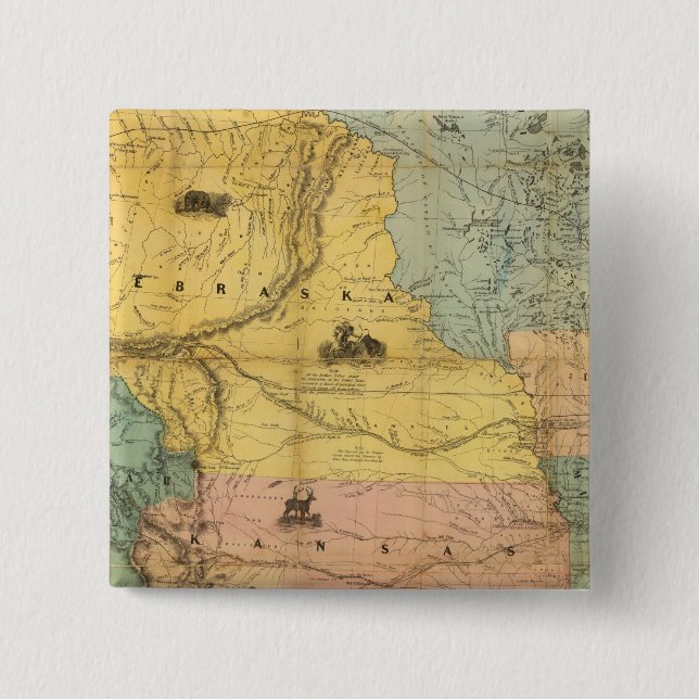 Nebraska and Kansas 2 15 Cm Square Badge (Front)