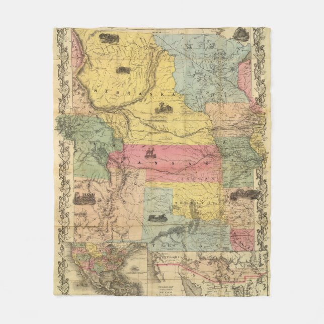 Nebraska and Kansas 2 Fleece Blanket (Front)