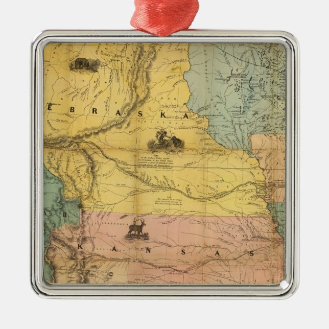 Nebraska and Kansas 2 Metal Tree Decoration (Front)